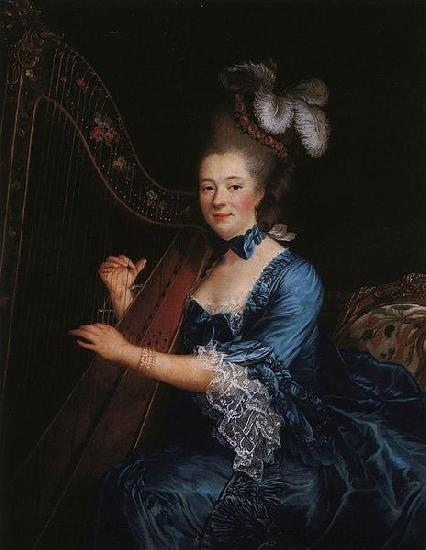 Francois-Hubert Drouais Portrait of Genevieve Rinteau de Verrieres, Mistress of Maurice de Saxe oil painting image